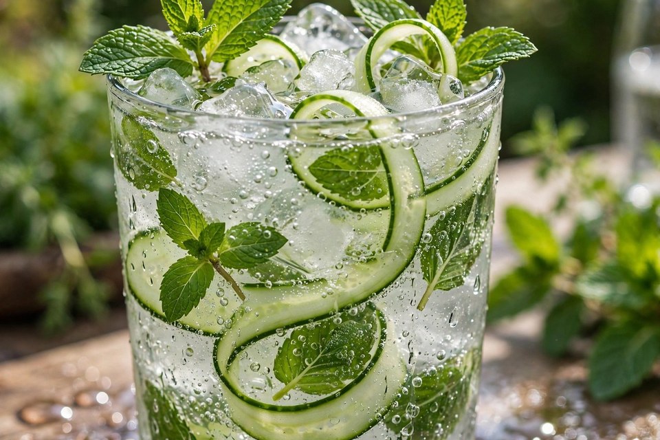 Cucumber Mint Vodka Soda cocktail