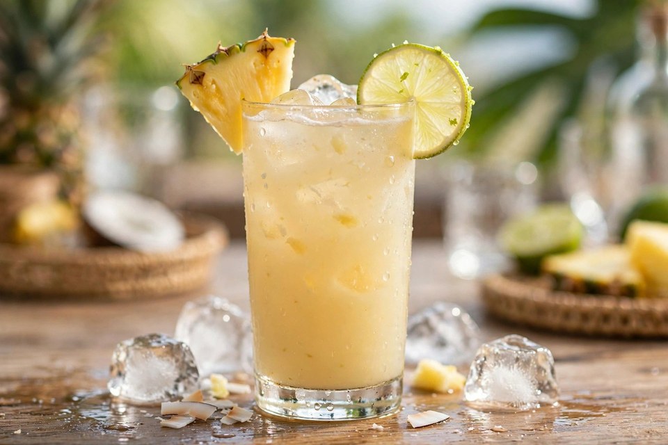Coconut Pineapple Vodka Cooler cocktail