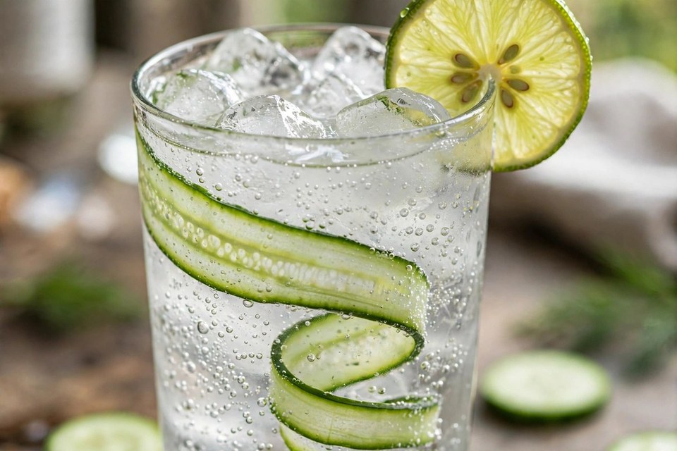 Cucumber Gin & Tonic cocktail