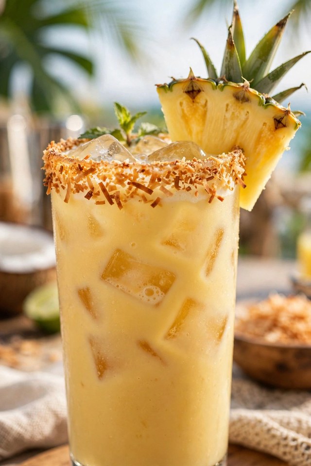 Coconut Pineapple Rum Punch cocktail