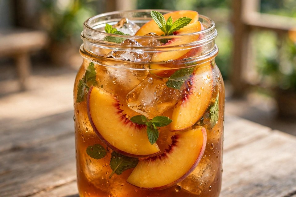 Bourbon Peach Tea cocktail