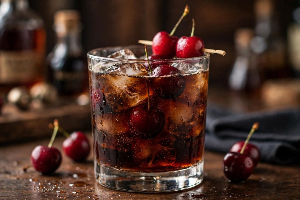 Cherry Bourbon Cola cocktail