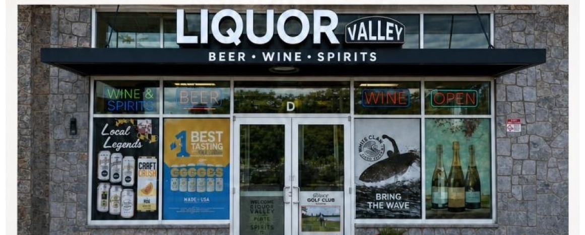 Liquor Valley storefront at 11100 Barnsley Way in Marriottsville